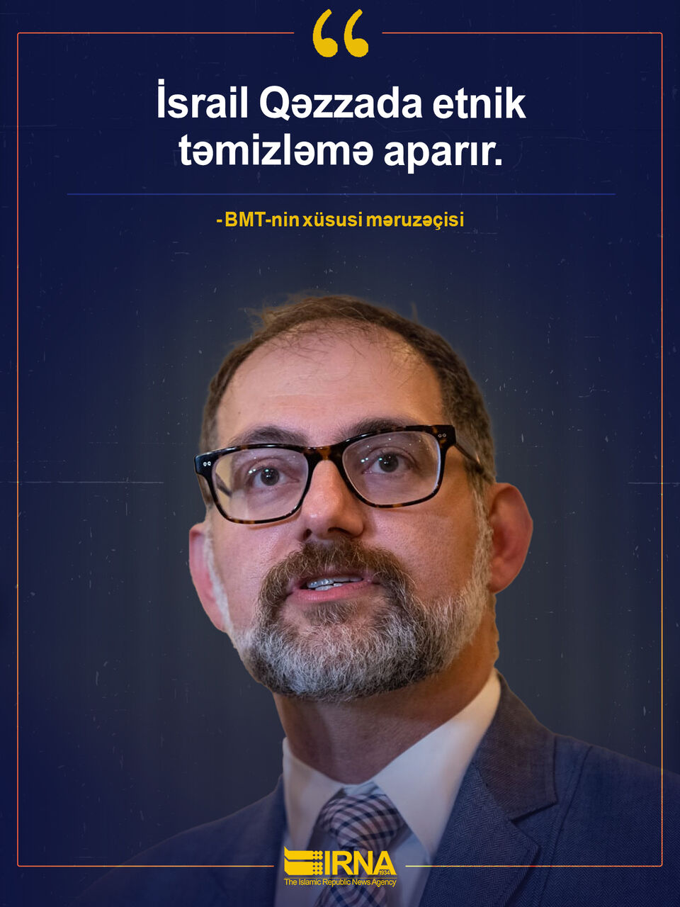 BMT-nin xüsusi məruzəçisi: İsrail Qəzzədə etnik təmizləmə aparır BMT-nin xüsusi məruzəçisi: İsrail Qəzzədə etnik təmizləmə aparır