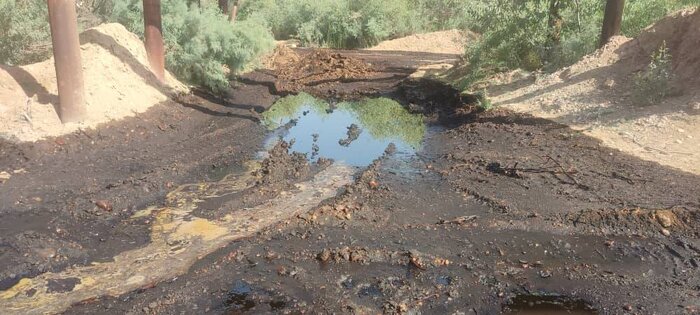 نشت نفت خام به رودخانه مارون بر اثر فرسودگی خط لوله