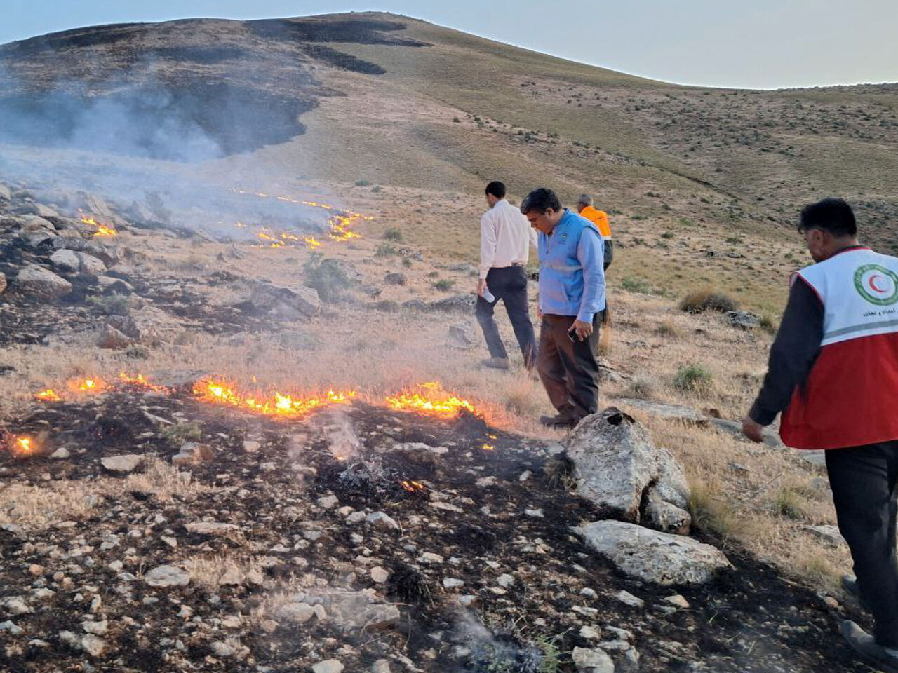 آتش‌سوزی در ۳۰ هکتار از مراتع کنگاور مهار شد