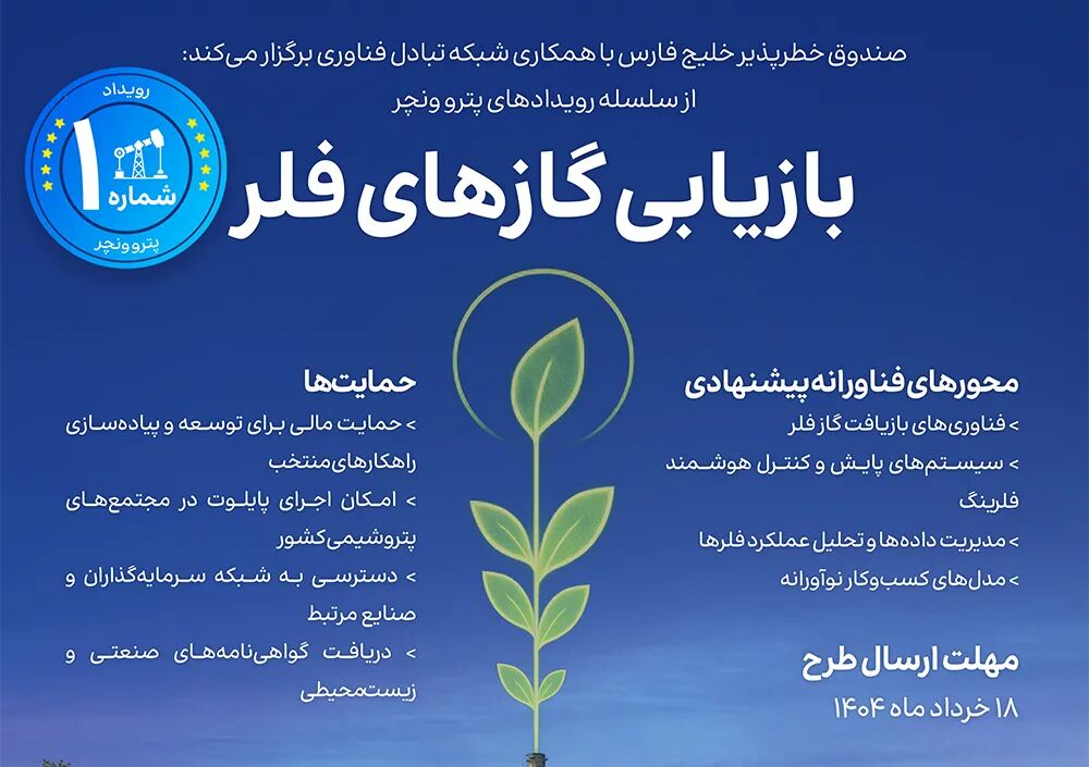 برگزاری رویداد تخصصی بازیابی گازهای فلر با حمایت صندوق خلیج فارس