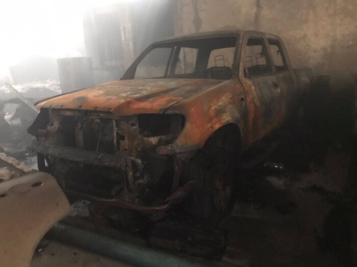 آتش سوزی انبار خودرو در جاده قدیم کرج