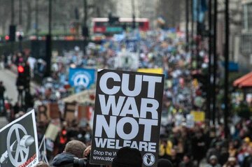 ‘Welfare not warfare’: Thousands march in London against austerity