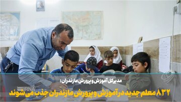 فیلم | ۸۳۲ معلم جدید در آموزش و پرورش مازندران جذب می‌شوند