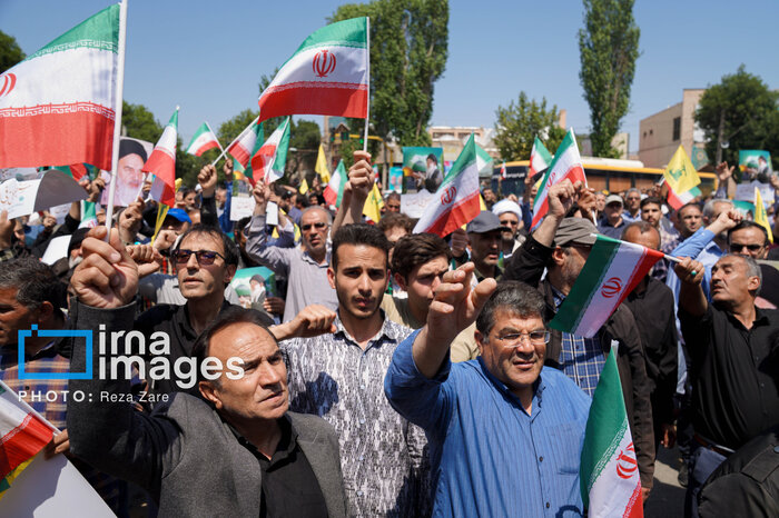 Marcha del pueblo de Ardabil en condena del ataque del régimen sionista