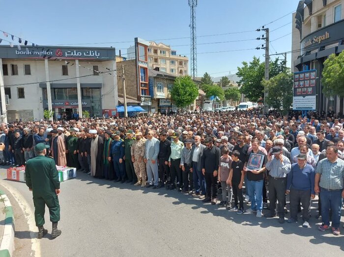 مراسم تشییع پیکرهای پاک شهدای حمله هوایی اسرائیل در خلخال برگزار شد