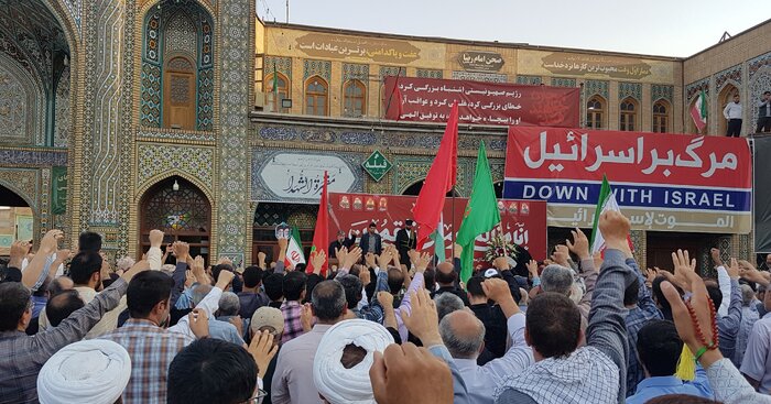 پیکرهای مطهر هشت شهید تجاوز رژیم صهیونیستی در قم تشییع شد