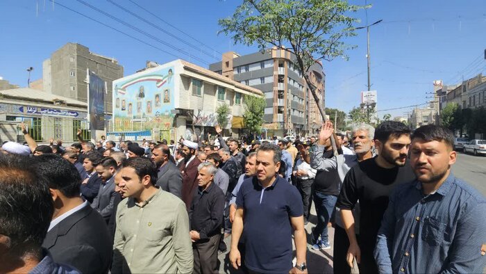 تشییع پیکر شهید تجاوز رژیم صهیونیستی در صالحیه بهارستان