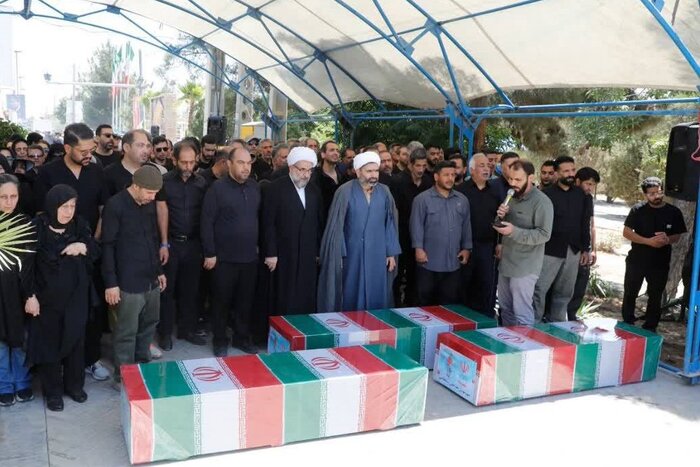 برگزاری مراسم خاکسپاری جمعی از شهدای حملات رژیم صهیونی در بهشت زهرا (س)