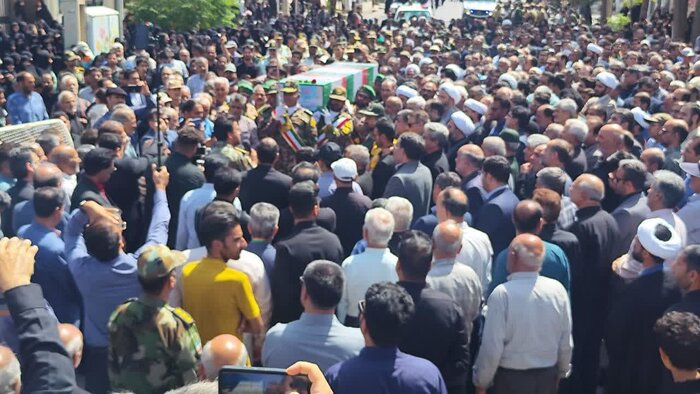 پیکر یکی از شهدای تجاور رژیم صهیونیستی در فردوس تشییع شد