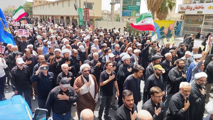 پیکر چهار شهید تجاوزهای اخیر رژیم صهیونیستی در قم تشییع شد