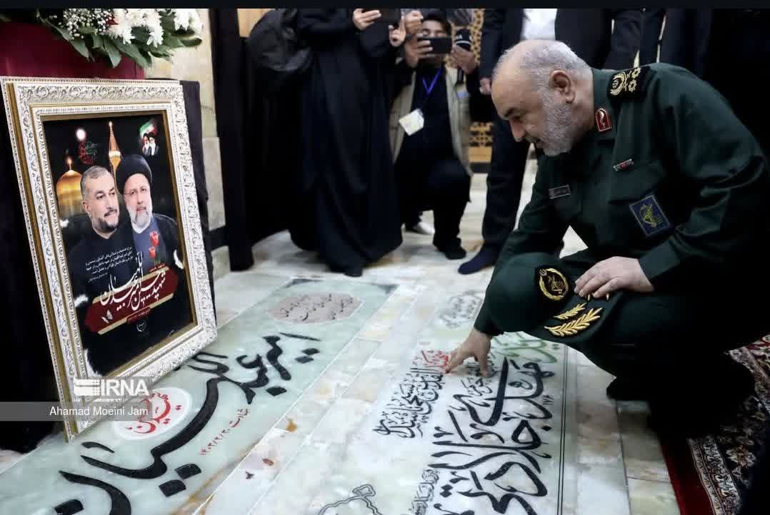 پیکر سپهبد شهید حسین سلامی در حرم حضرت عبدالعظیم (ع) آرام گرفت