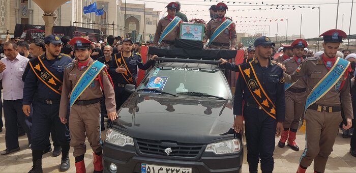 پیکر قاضی مجاهد شهید قناعت کار در حرم حضرت معصومه به خاک سپرده شد