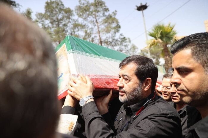 حضور جامعه ورزش در مراسم وداع با شهدای حملات رژیم غاصب صهیونیستی