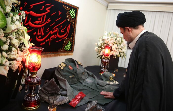 دیدار سیدحسنخمینی با خانواده شهید سپهبد حسین سلامی