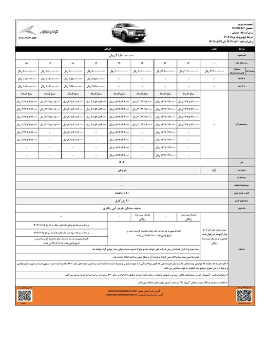 ٨٠٠ میلیون پیش پرداخت برای خرید اقساطی KMC T8