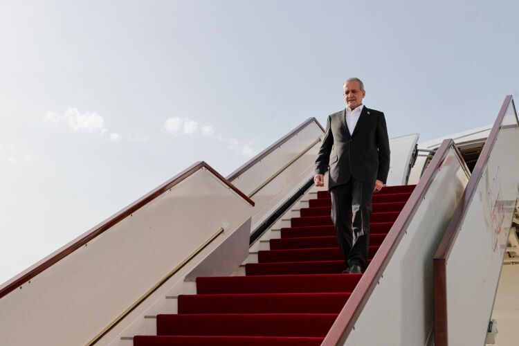 President Pezeshkian arrives in Armenia