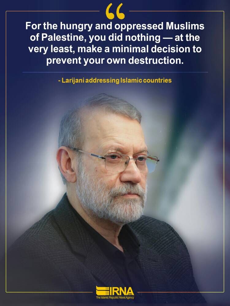 Larijani urges Islamic states to act over Gaza crisis