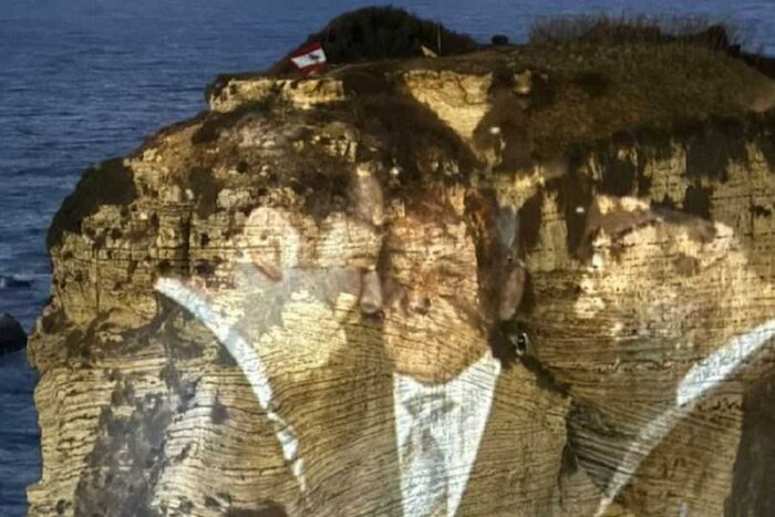 بیروت با تصاویر شهید سید حسن نصرالله و شهید سید هاشم صفی‌الدین نورافشانی شد+عکس