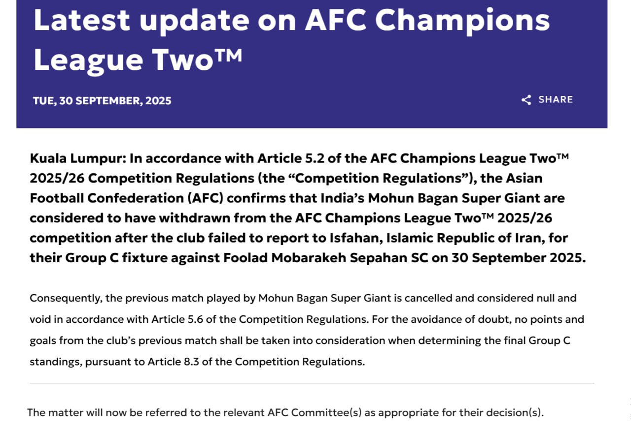 حذف نماینده هند از آسیا؛ حریف سپاهان نقره داغ شد + عکس