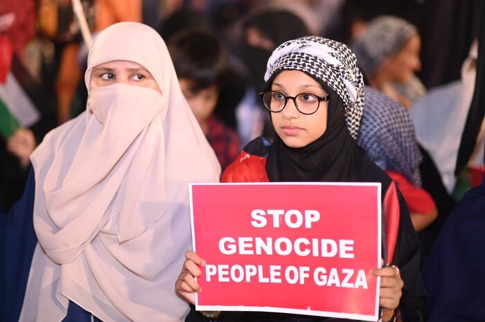 اجتماع بزرگ همبستگی با غزه در «لاهور» پاکستان + فیلم و عکس