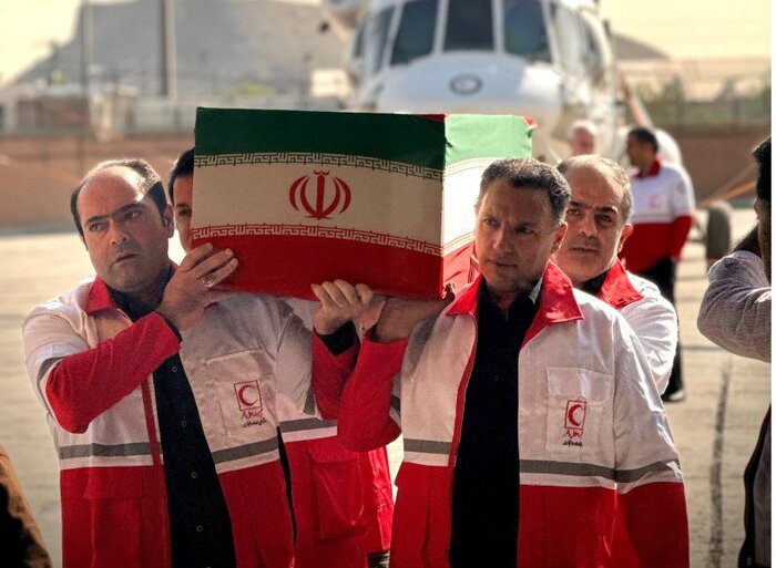 پیکر خلبان شهید بالگرد امدادی سقوط بالگرد هلال احمر در تهران تشییع شد