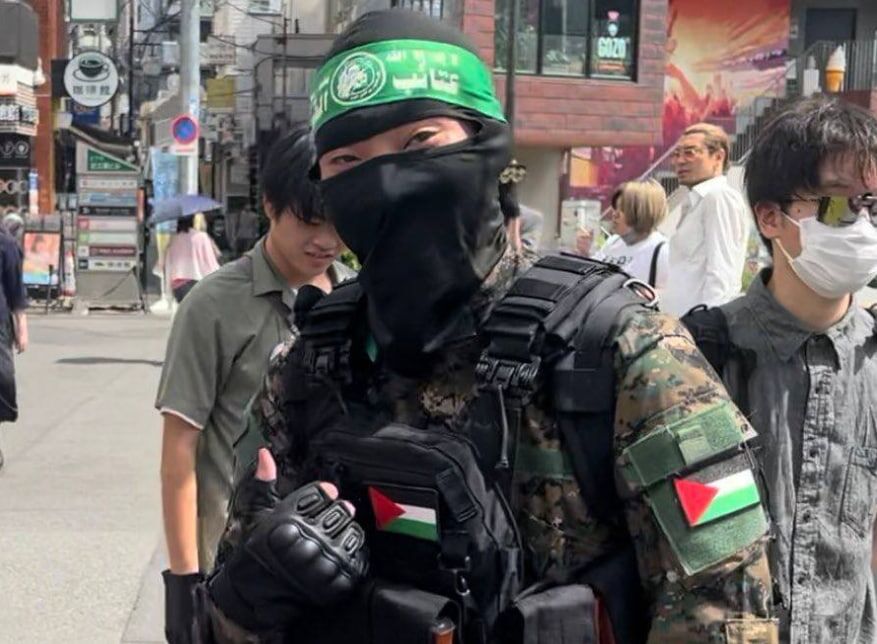 تقلید جوانان ژاپنی از نیروهای گردان‌های القسام