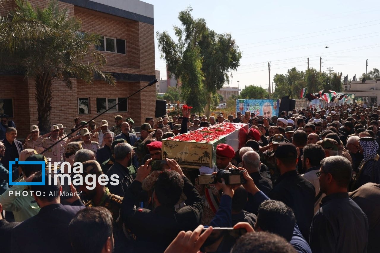 تشییع پیکر مطهر شهید گمنام در سازمان قضایی نیروهای مسلح خوزستان