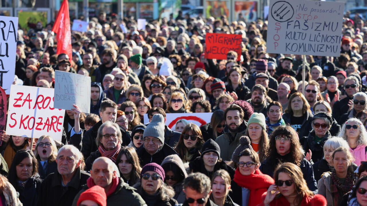 مردم کرواسی علیه فاشیست‌ها و راست افراطی تظاهرات کردند