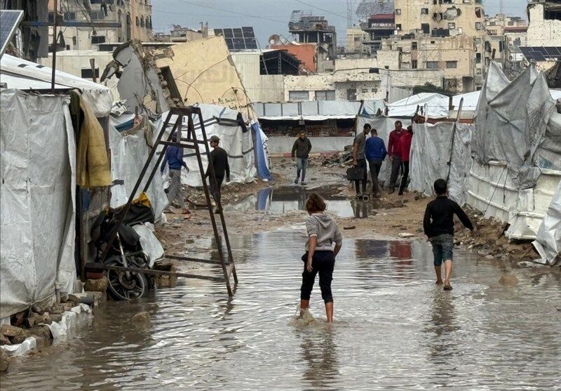 مسئول فلسطینی: اوضاع غزه بهبود نیافته است/خطر غرق شدن چادرهای آوارگان