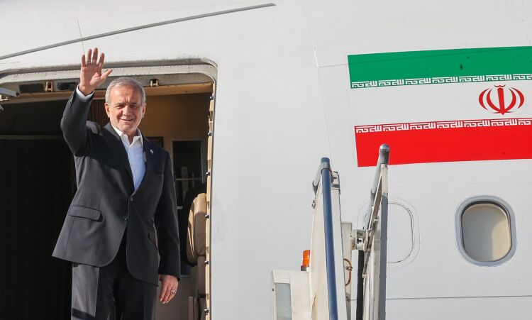 President Pezeshkian leaves Kazakhstan for Turkmenistan