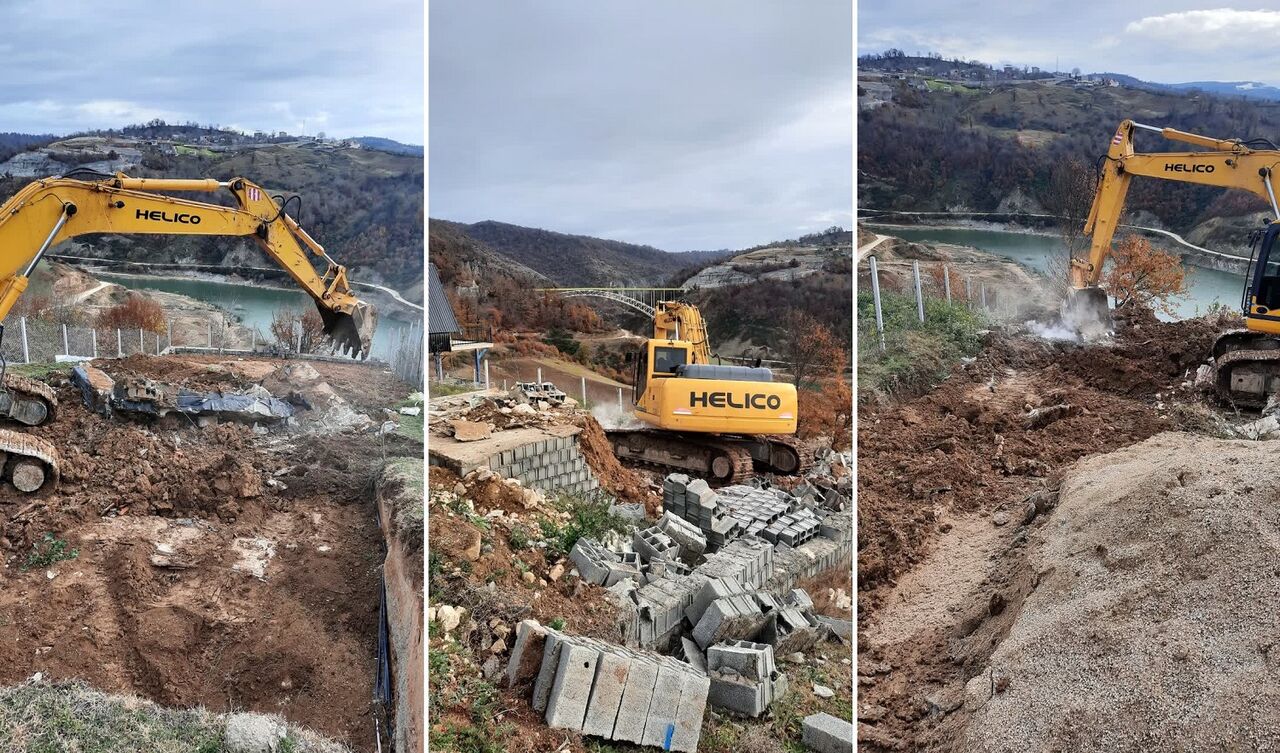 چهار بنای غیرمجاز در حال ساخت در حریم سد گلورد تخریب شد