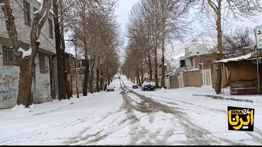 فیلم| صحنههای زیبای بارش برف در شهر نورآباد - ایرنا