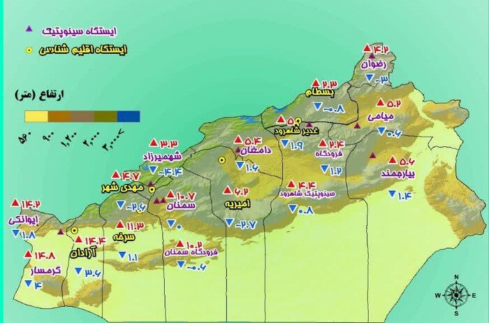 بارش‌های ۲۴ ساعته سمنان نامتوازن بود؛ ثبت ۱۲ میلی‌متر باران در جیلان و دست خالی مرکز استان