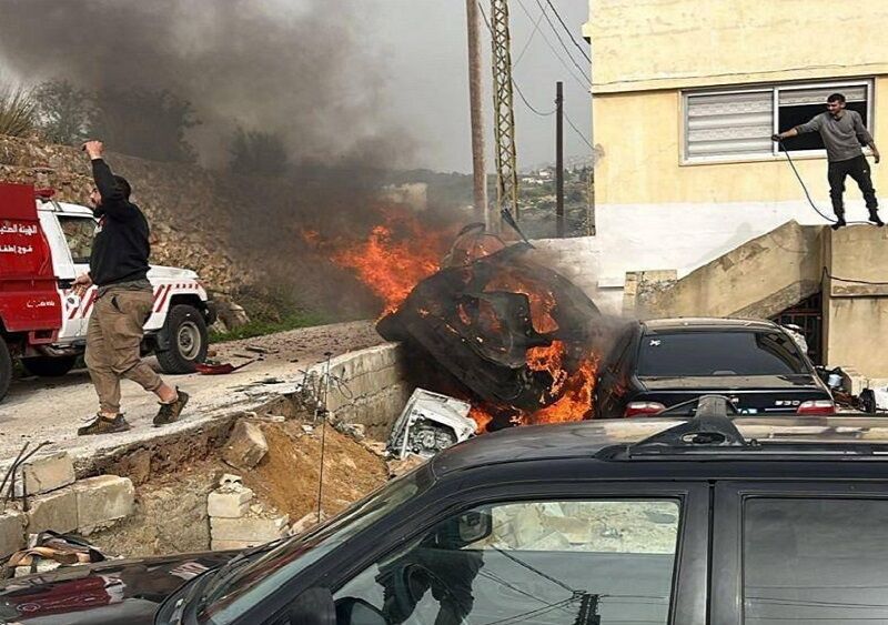 شهادت یک لبنانی در حمله پهپادی رژیم صهیونیستی به یک خودرو در جنوب لبنان