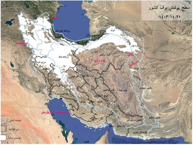 عقبماندگی۳۳ درصدی بارندگی در مازندران/ افت نسبی گستره برف در ارتفاعات