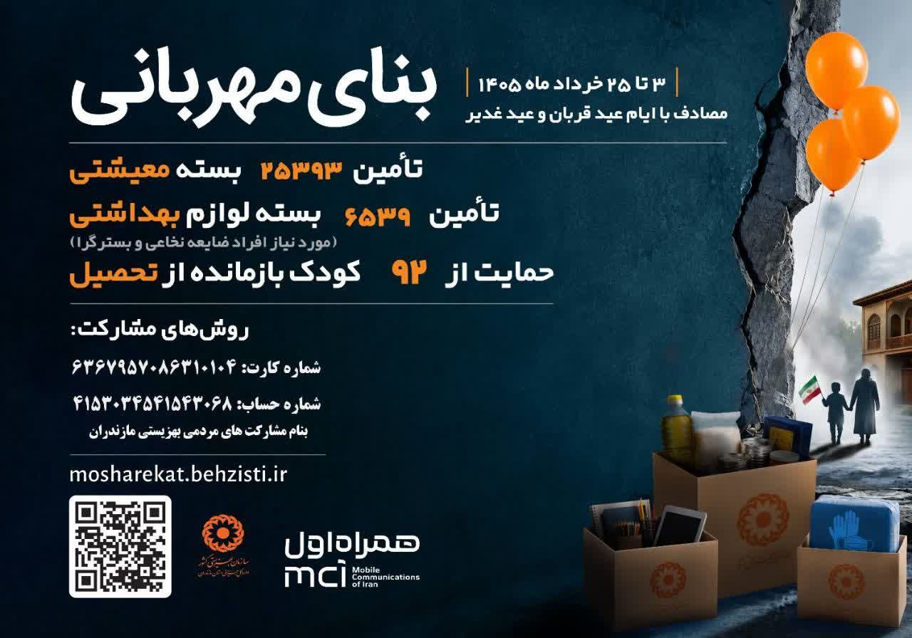 پویش «بنای مهربانی» در مازندران کلید خورد