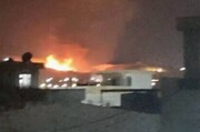آتش سوزی گسترده در مقر گروه‌های کُرد تجزیه طلب در اقلیم کردستان عراق + فیلم