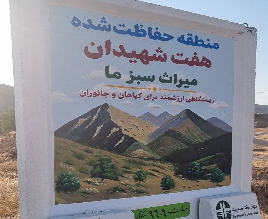 Environmental murals installed in Haft Shahidan Protected Area, Masjed Soleyman