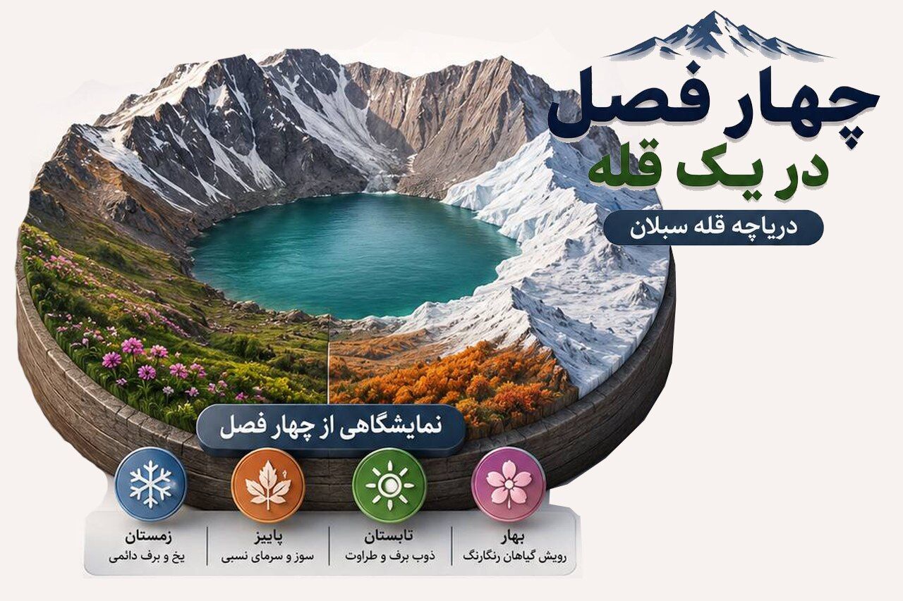 چهار فصل در یک قله ؛ دریاچه قله سبلان