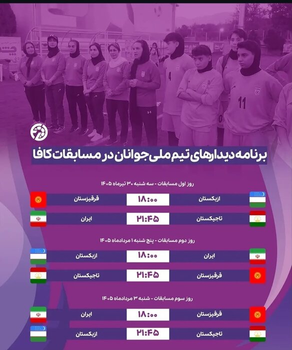 چهار بازیکن و یک داور فارس در تیم ملی فوتبال زیر ۲۰ سال آسیای مرکزی