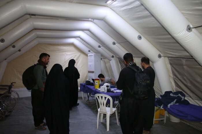 بهرمندی دو هزار زائر مرز مهران از خدمات بیمارستان صحرایی نیروی هوایی ارتش