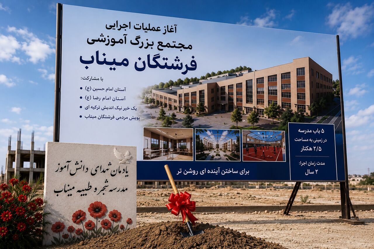 ساخت مجتمع بزرگ آموزشی «فرشتگان میناب» با همکاری خیران آغاز شد