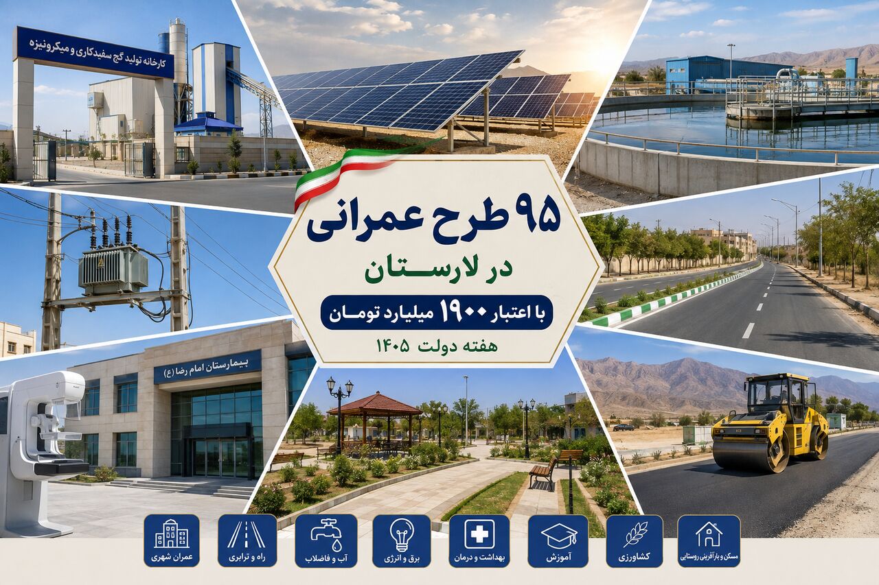بهره‌برداری از ۹۵ طرح عمرانی در لارستان با اعتبار ۱۹۰۰ میلیارد تومان