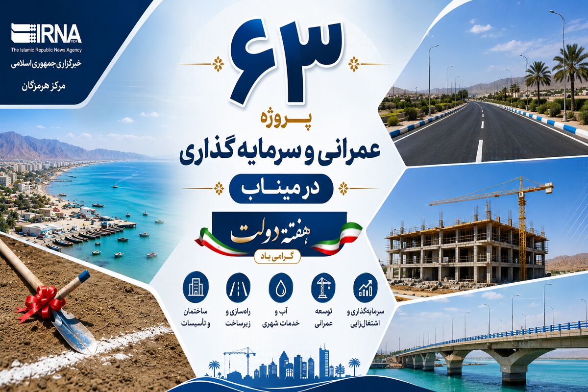اینفوگرافیک| بهره‌برداری و کلنگ‌زنی از ۶۳ پروژه هفته دولت در میناب