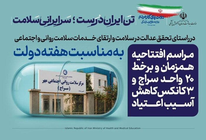 ۲۰ مرکز سلامت روان جامعهنگر افتتاح شد