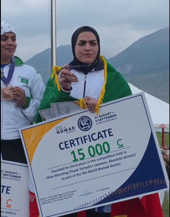 رضا قیطاسی با پوشش هخامنشی تا نخستین طلای ایران در قرقیزستان+فیلم