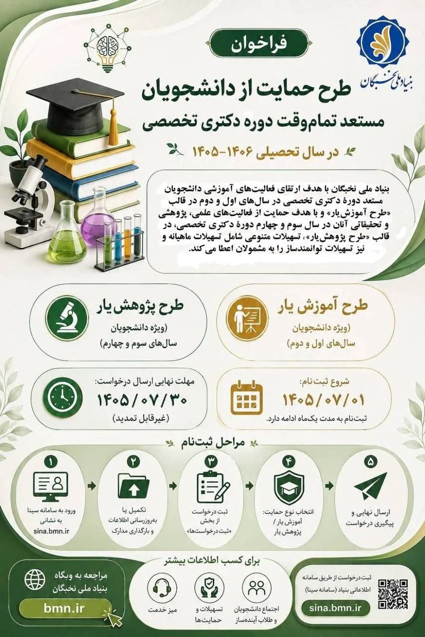 ثبتنام طرح آموزشیار و پژوهشیار ۱۴۰۶-۱۴۰۵ از اول مهر شروع میشود