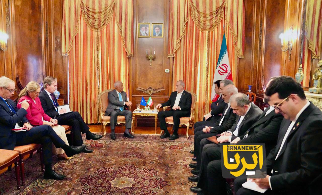 دیدار پزشکیان و رئیس شورای اروپا