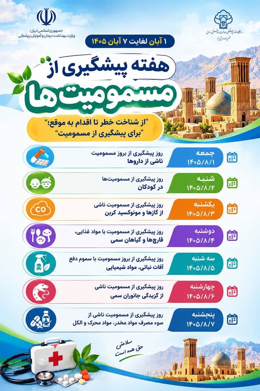 آغاز طرح هفته پیشگیری از مسمومیتها