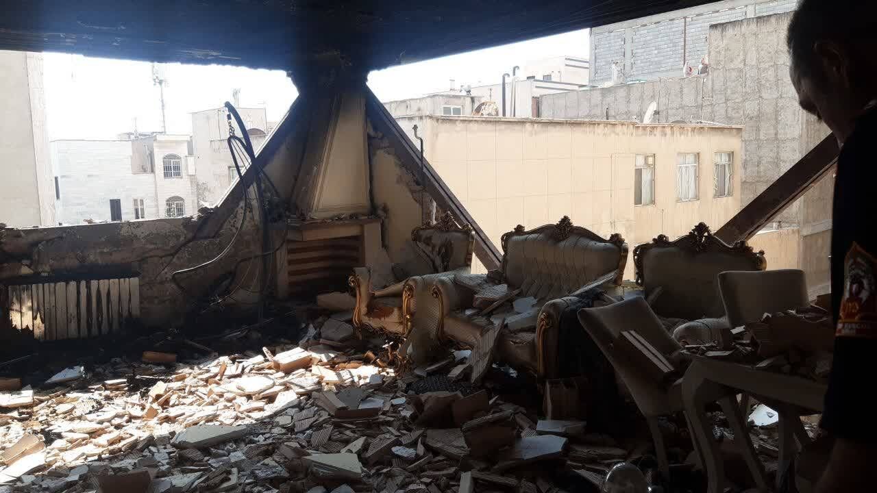 انفجار و آتش سوزی یک ساختمان مسکونی در تهران